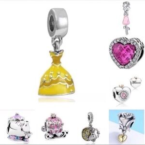 Disney Beauty & The Beast Collection Charm Bundle Set - 8 Charms